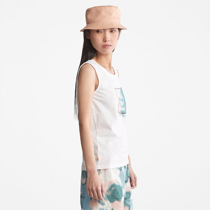 Timberland Womens Logo Tank Top for Women in White
