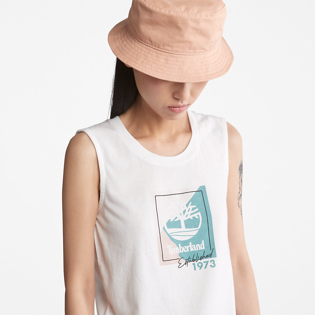 Timberland Womens Logo Tank Top for Women in White