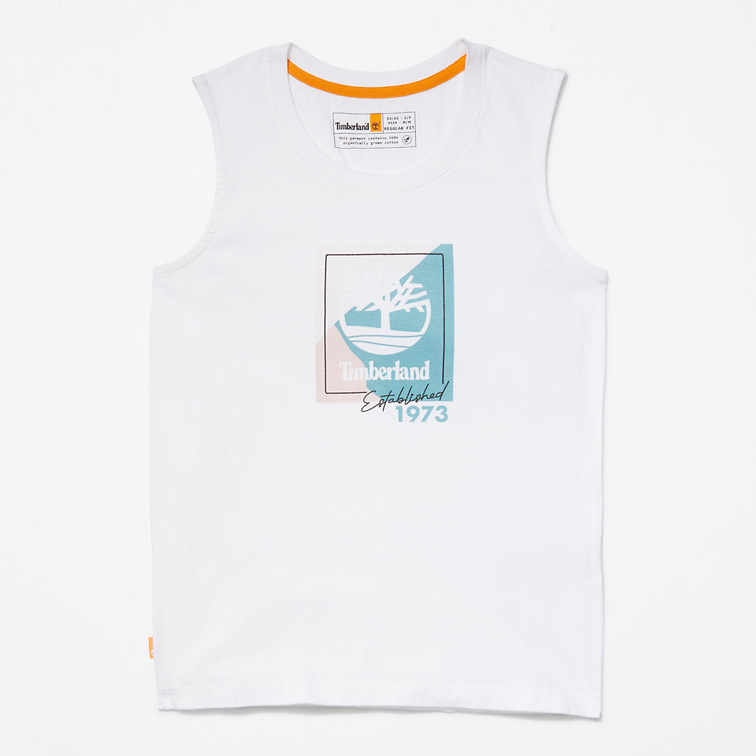 Timberland Womens Logo Tank Top for Women in White