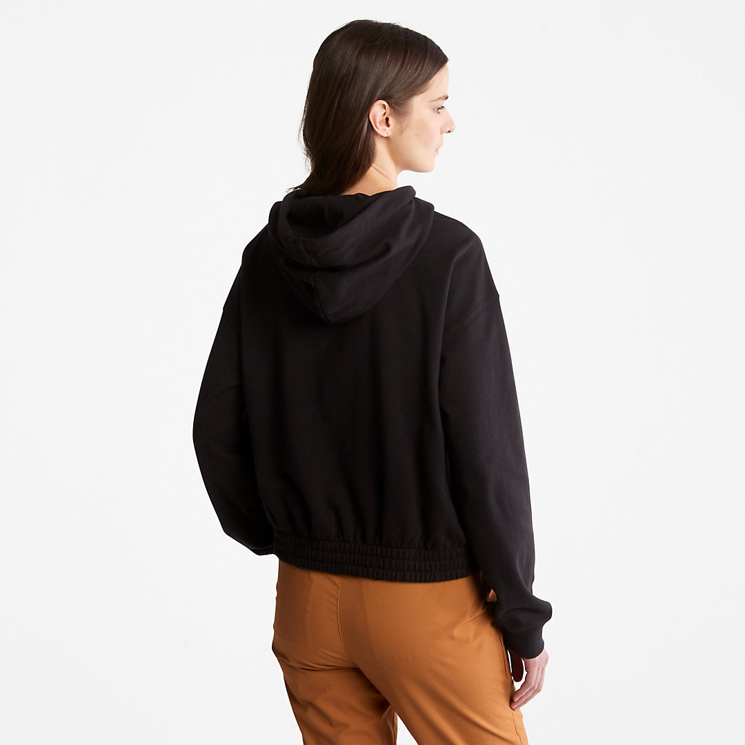 Timberland Womens Established 1973 Logo Hoodie for Women in Black