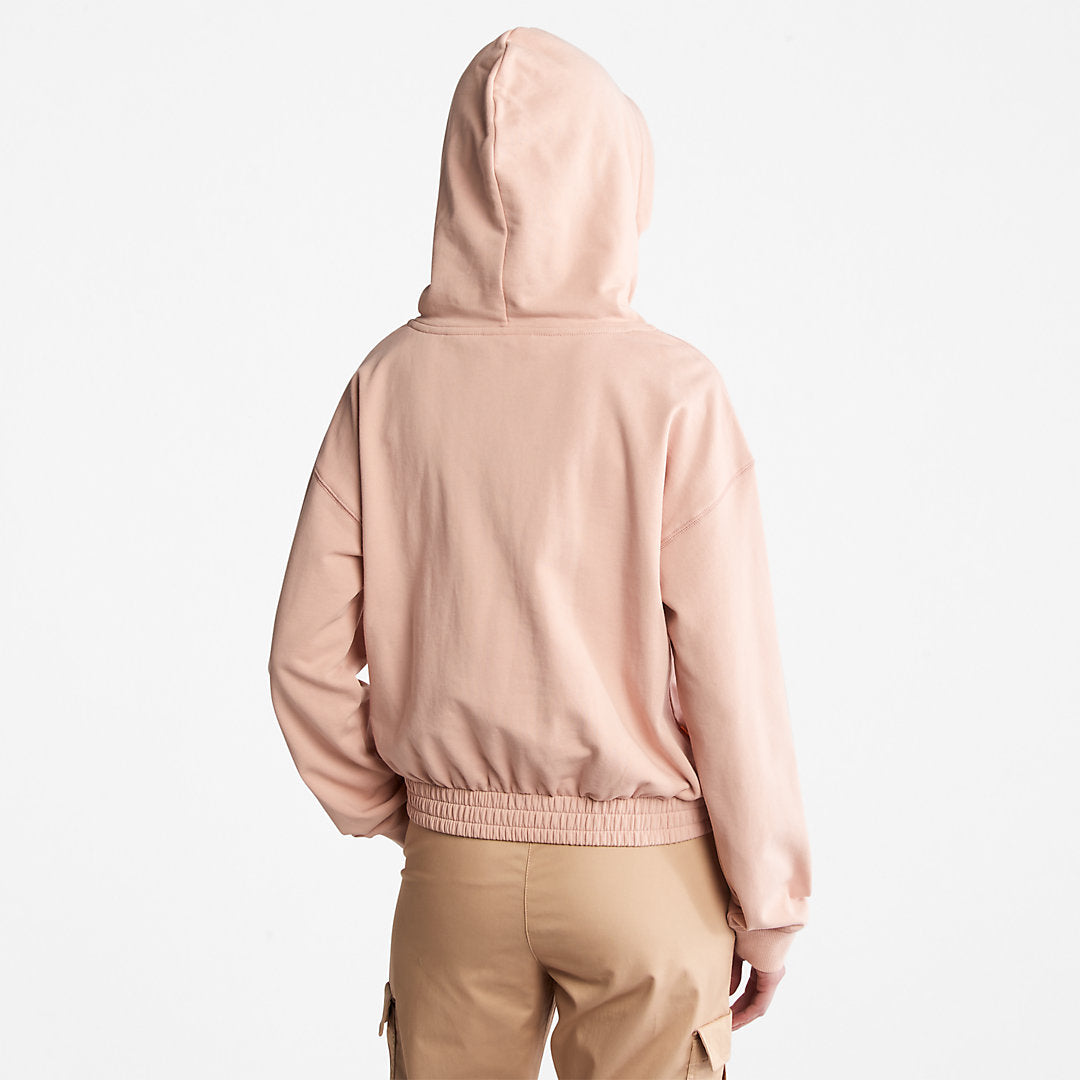 Timberland Womens Established 1973 Logo Hoodie for Women in Light Pink