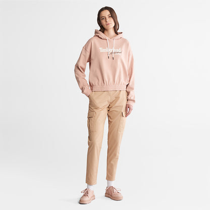 Timberland Womens Established 1973 Logo Hoodie for Women in Light Pink