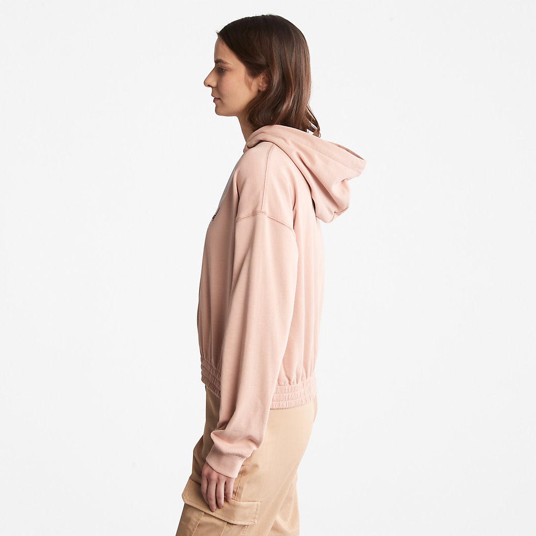 Timberland Womens Established 1973 Logo Hoodie for Women in Light Pink