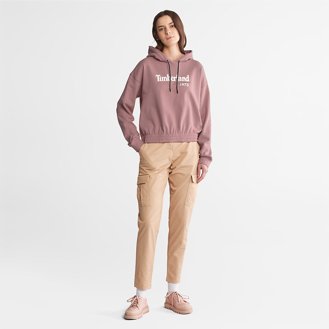 Timberland Womens Established 1973 Logo Hoodie for Women in Pink