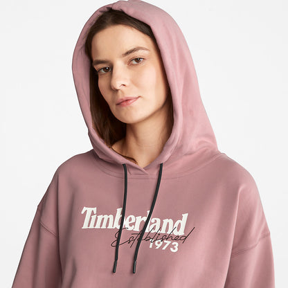 Timberland Womens Established 1973 Logo Hoodie for Women in Pink