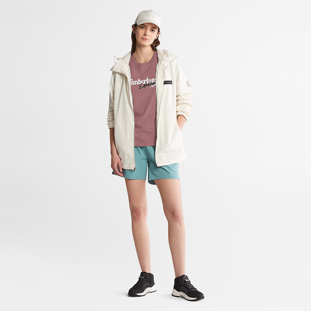 Timberland Womens Raglan-sleeve Logo T-Shirt for Women in Pink