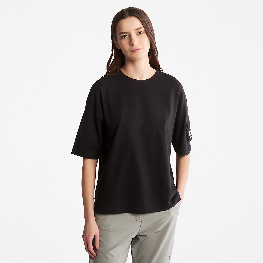 Timberland Womens Progressive Utility Pocket T-Shirt for Women in Black