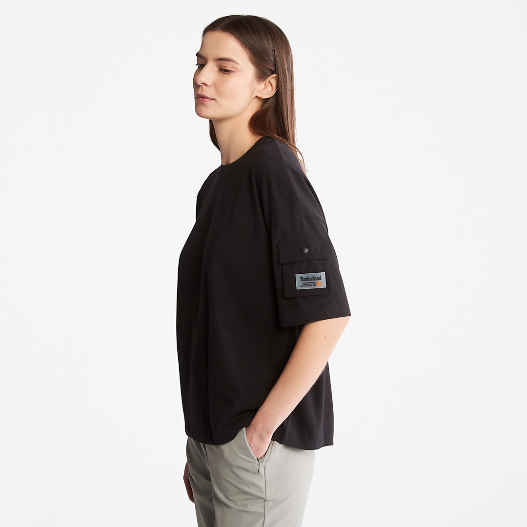 Timberland Womens Progressive Utility Pocket T-Shirt for Women in Black