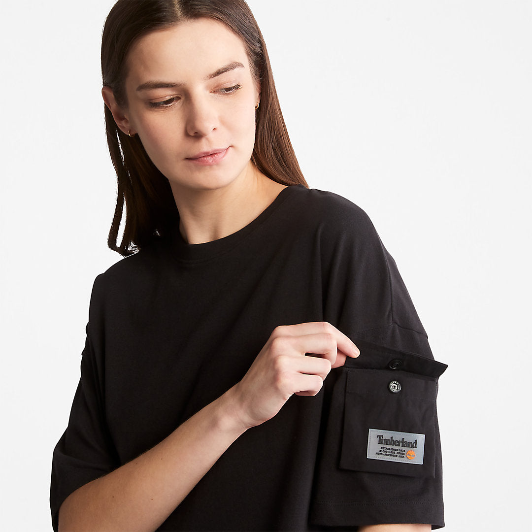 Timberland Womens Progressive Utility Pocket T-Shirt for Women in Black