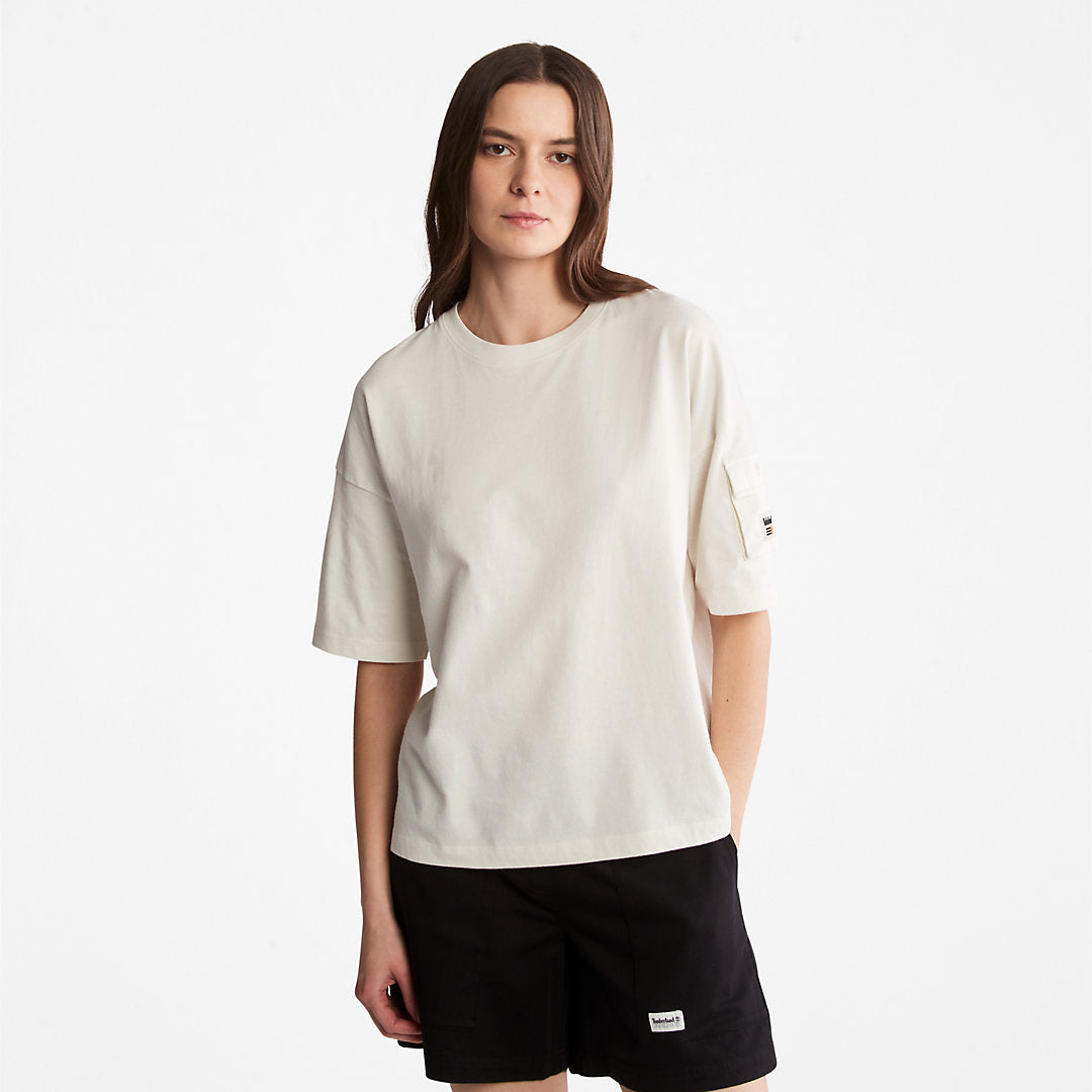 Timberland Womens Progressive Utility Pocket T-Shirt for Women in White