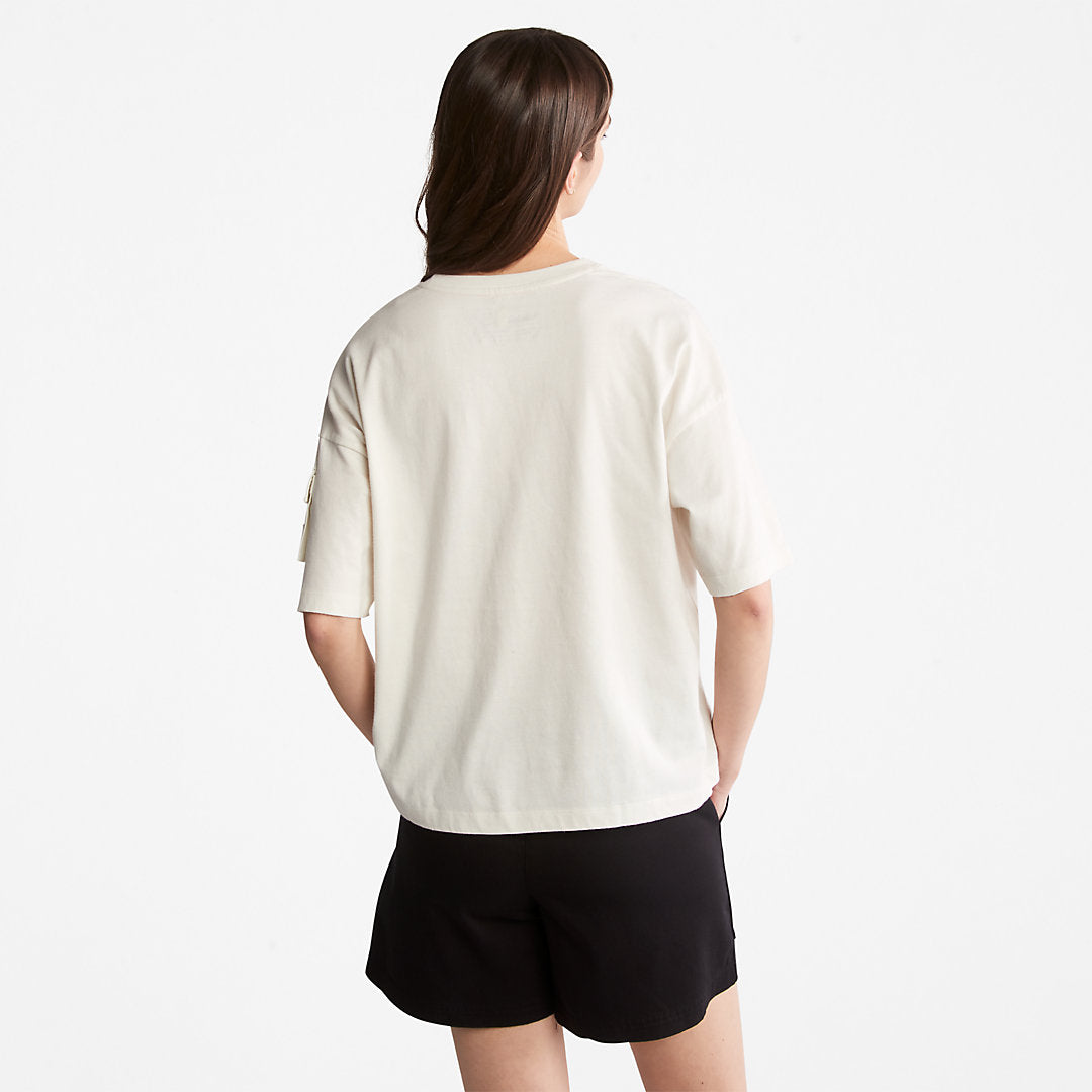 Timberland Womens Progressive Utility Pocket T-Shirt for Women in White