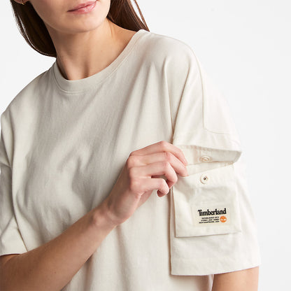 Timberland Womens Progressive Utility Pocket T-Shirt for Women in White