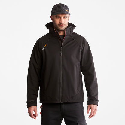 Timberland Mens Timberland PRO® Power Zip Hooded Softshell Jacket for Men in Black