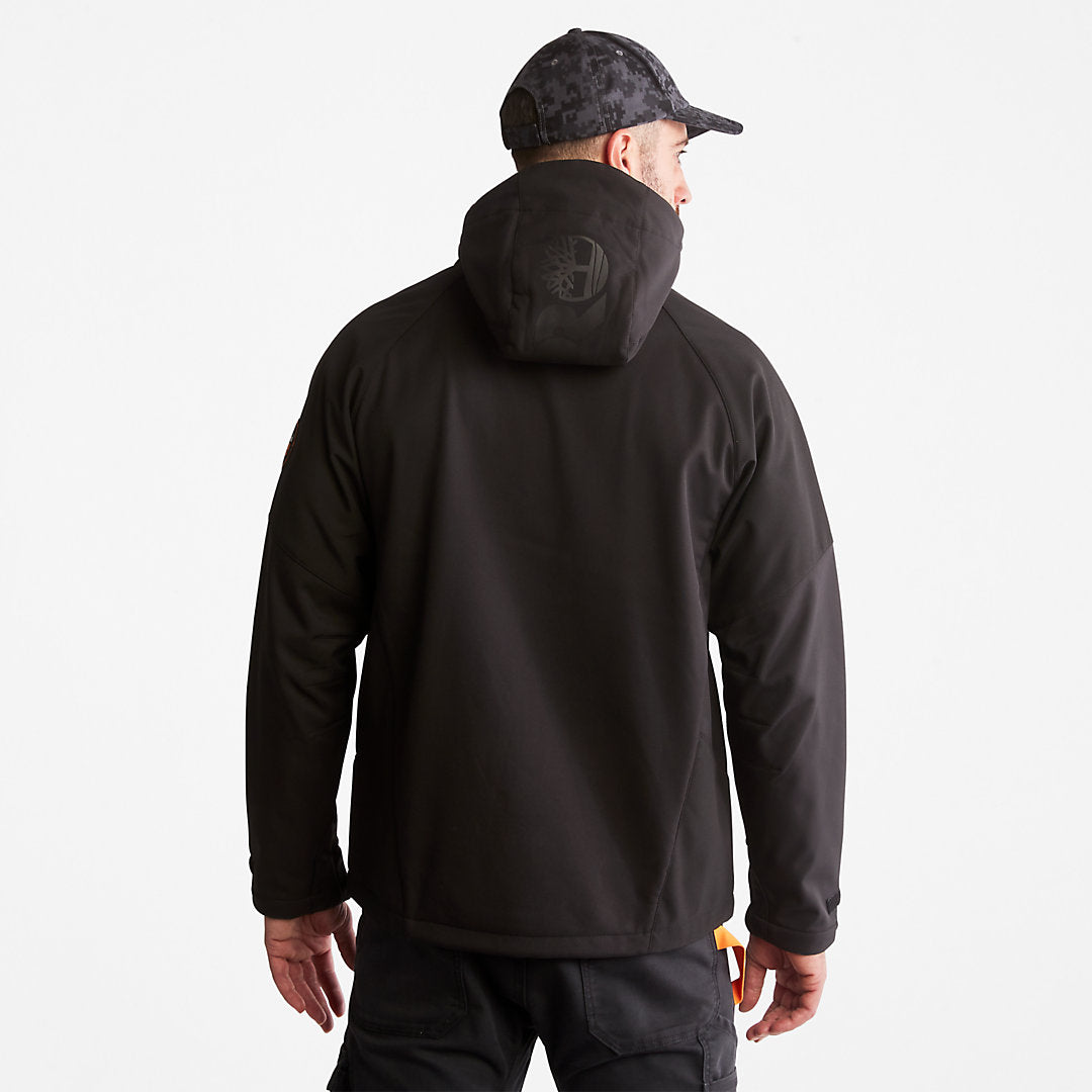 Timberland Mens Timberland PRO® Power Zip Hooded Softshell Jacket for Men in Black