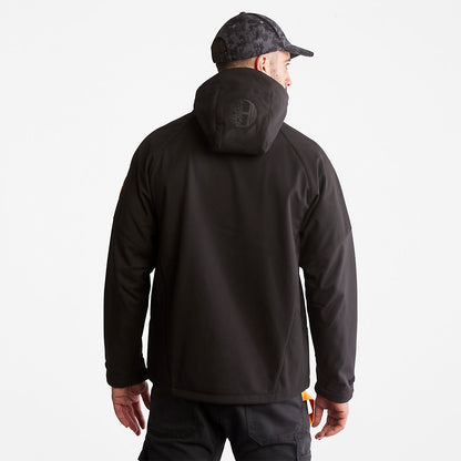 Timberland Mens Timberland PRO® Power Zip Hooded Softshell Jacket for Men in Black