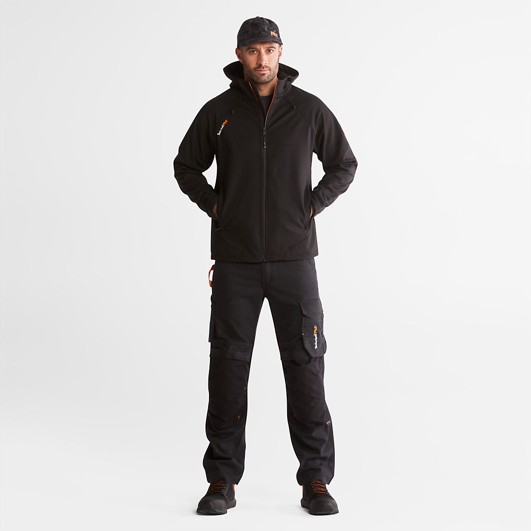 Timberland Mens Timberland PRO® Power Zip Hooded Softshell Jacket for Men in Black