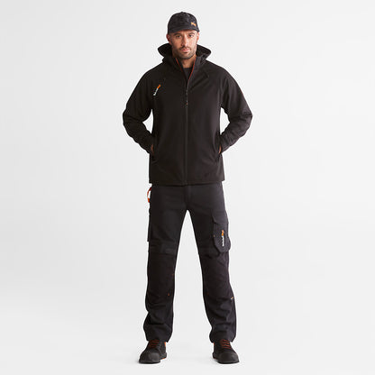 Timberland Mens Timberland PRO® Power Zip Hooded Softshell Jacket for Men in Black
