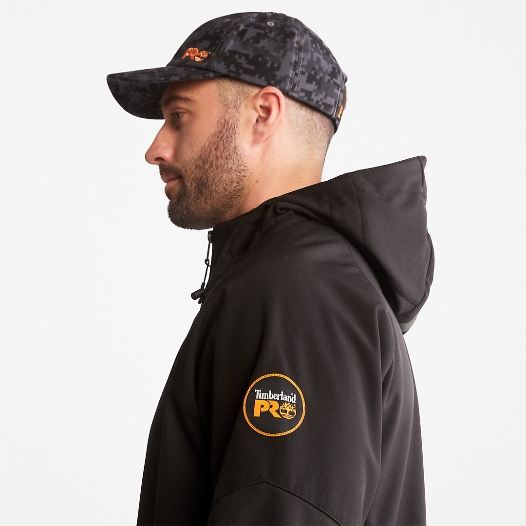 Timberland Mens Timberland PRO® Power Zip Hooded Softshell Jacket for Men in Black