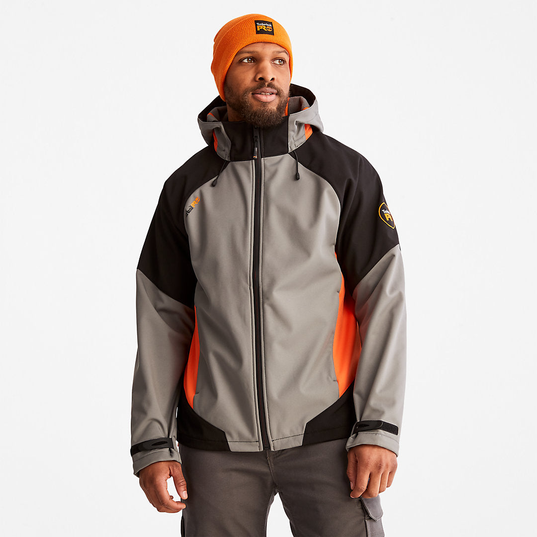 Timberland Mens Timberland PRO® Power Zip Hooded Softshell Jacket for Men in Grey