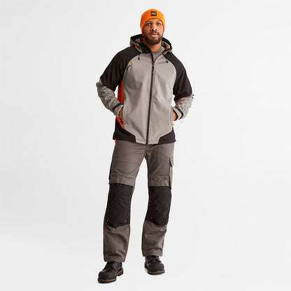 Timberland Mens Timberland PRO® Power Zip Hooded Softshell Jacket for Men in Grey