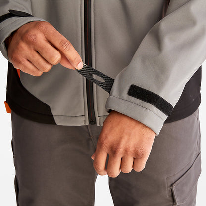 Timberland Mens Timberland PRO® Power Zip Hooded Softshell Jacket for Men in Grey