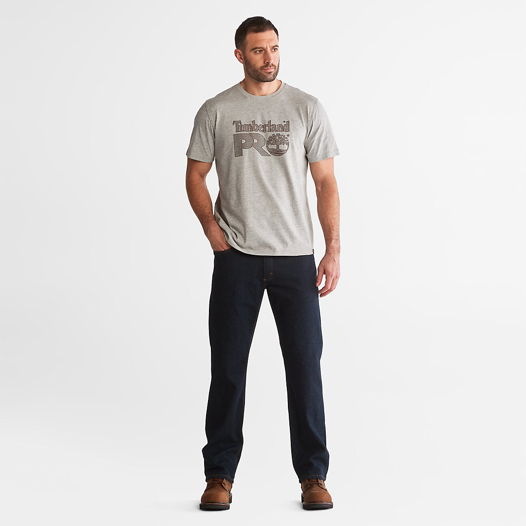 Timberland Mens Timberland PRO® Textured Graphic T-Shirt for Men in Grey