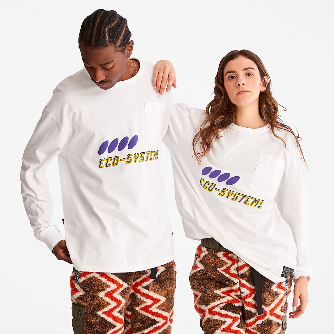 Timberland Mens Bee Line x Timberland® Long-sleeved T-Shirt in White