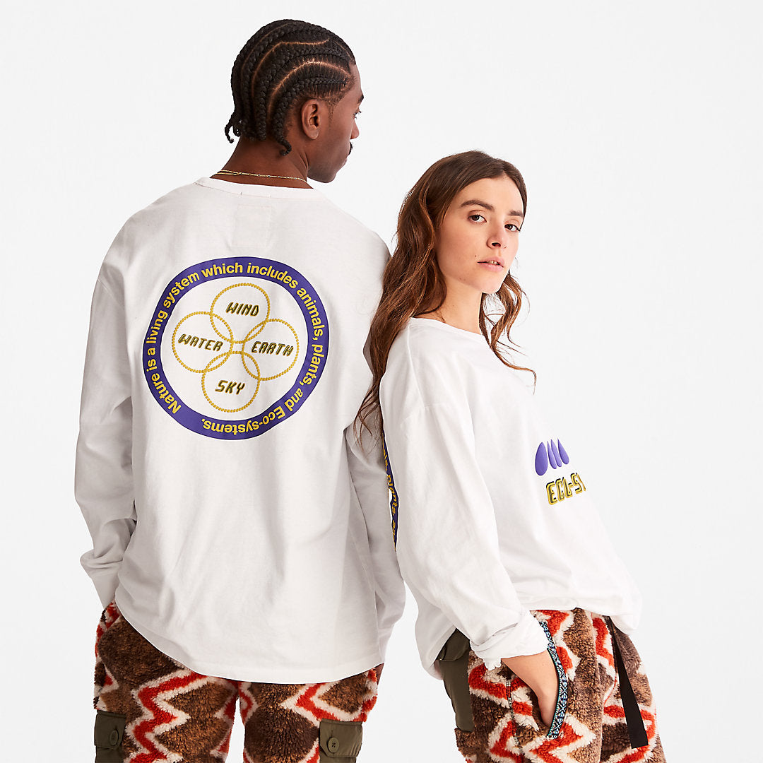 Timberland Mens Bee Line x Timberland® Long-sleeved T-Shirt in White