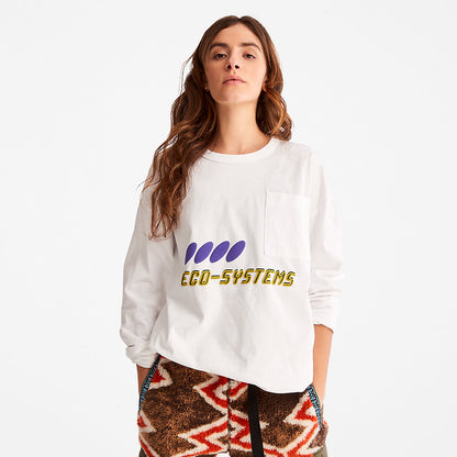 Timberland Mens Bee Line x Timberland® Long-sleeved T-Shirt in White
