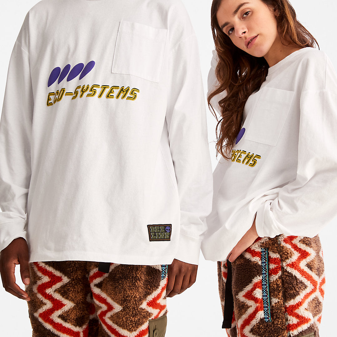 Timberland Mens Bee Line x Timberland® Long-sleeved T-Shirt in White