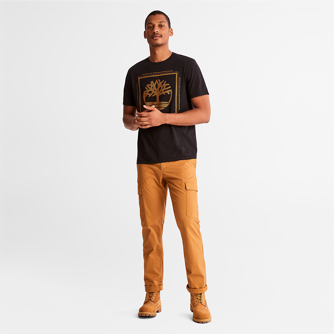 Timberland Mens Logo T-Shirt for Men in Black