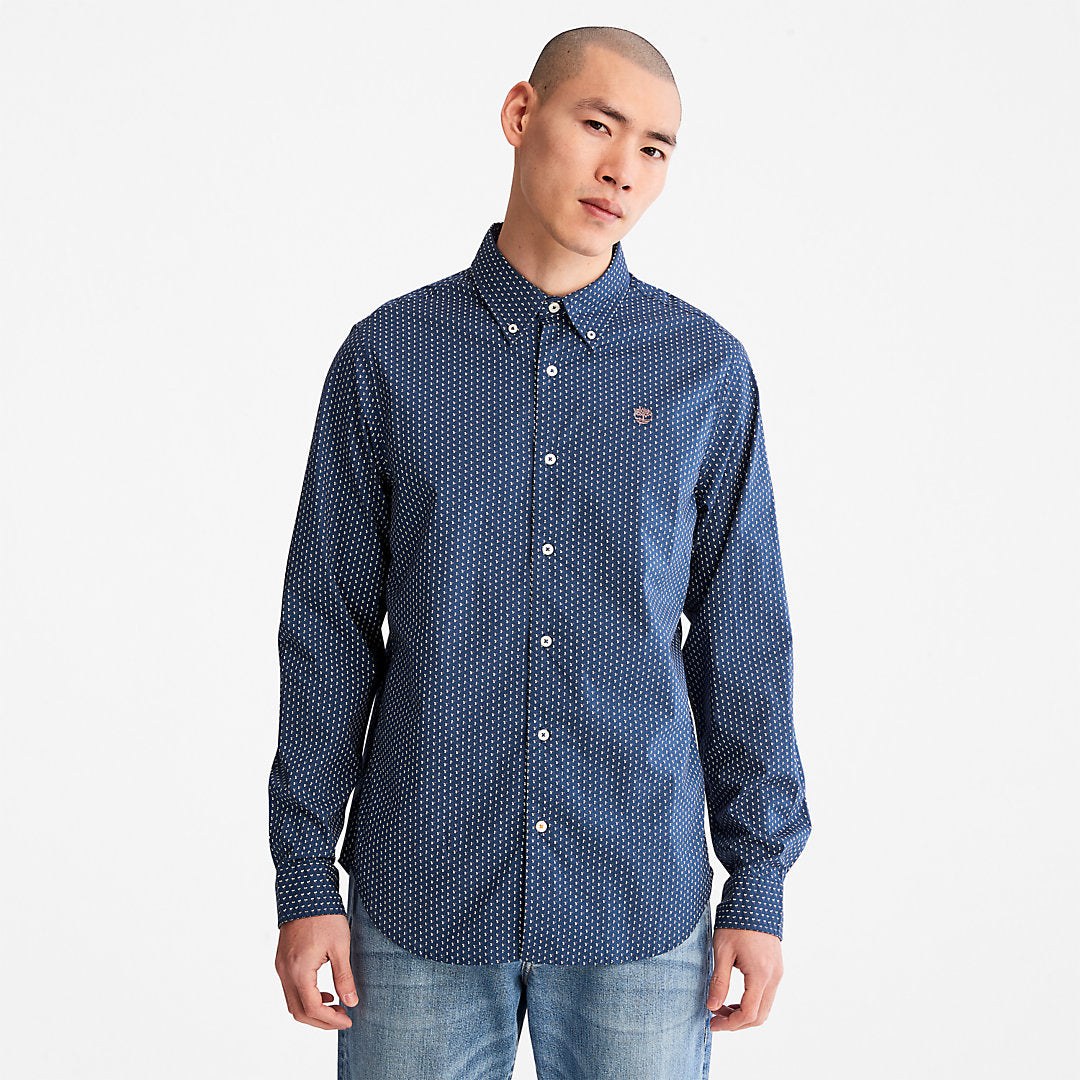 Timberland Mens Microprint Shirt for Men in Blue
