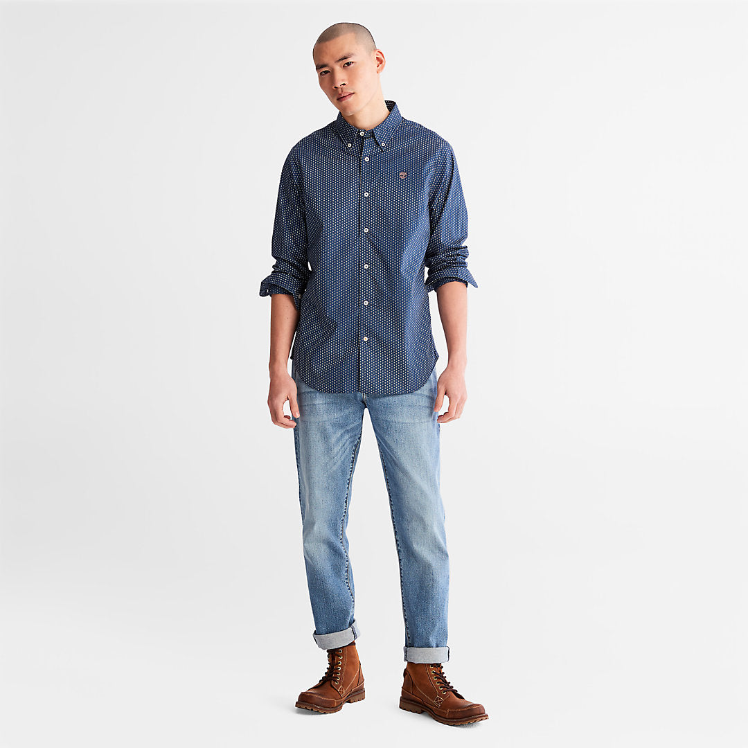 Timberland Mens Microprint Shirt for Men in Blue