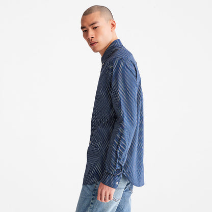 Timberland Mens Microprint Shirt for Men in Blue