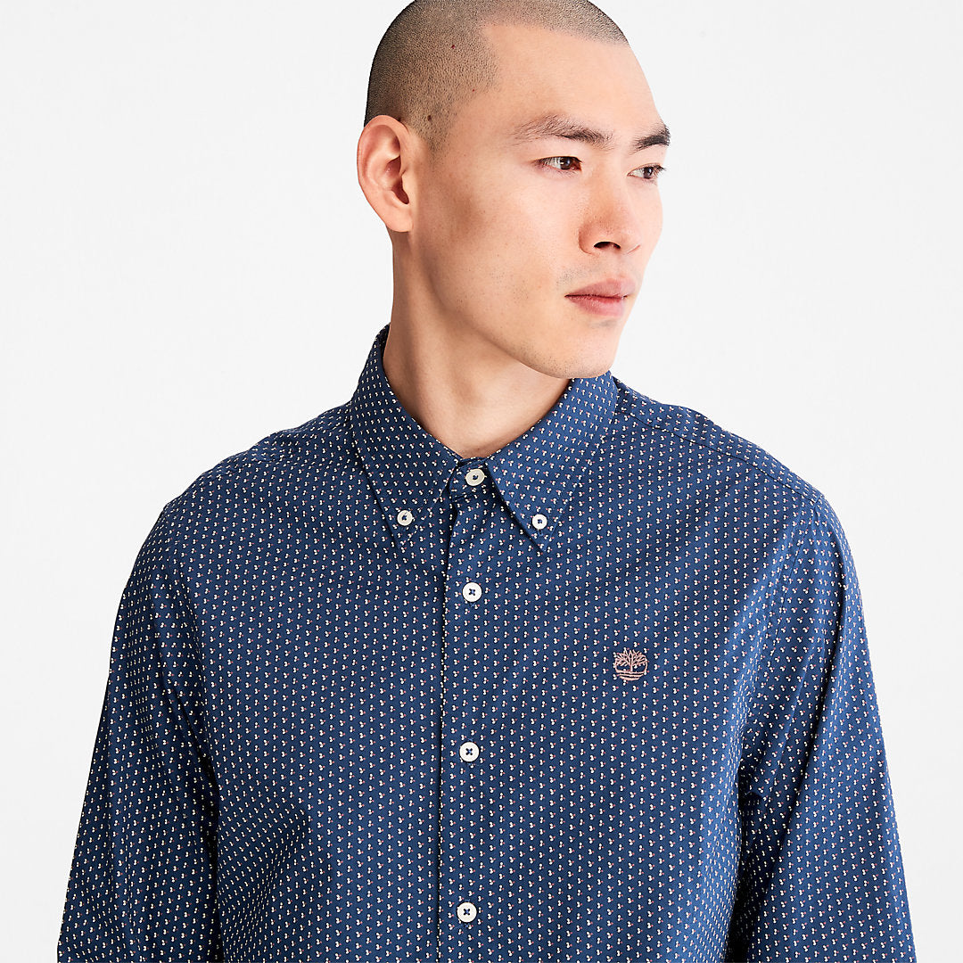 Timberland Mens Microprint Shirt for Men in Blue