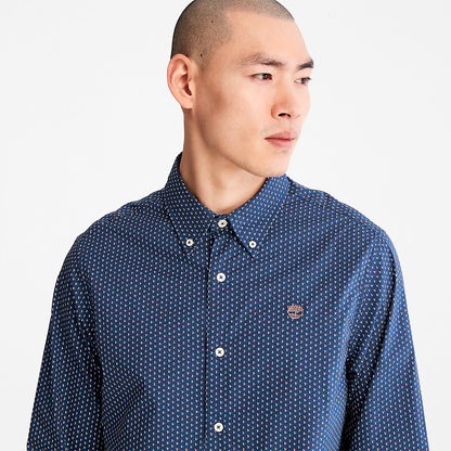 Timberland Mens Microprint Shirt for Men in Blue