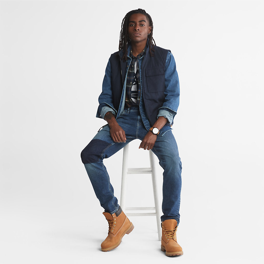 Timberland Mens Outdoor Heritage Denim EK+ Overshirt for Men in Light Blue