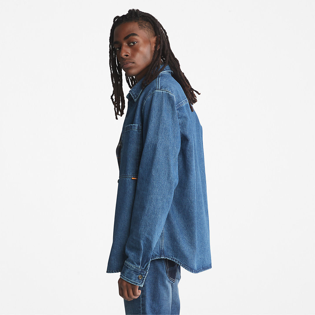 Timberland Mens Outdoor Heritage Denim EK+ Overshirt for Men in Light Blue