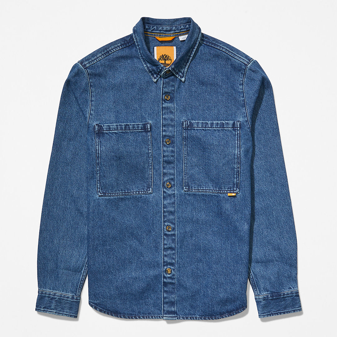 Timberland Mens Outdoor Heritage Denim EK+ Overshirt for Men in Light Blue
