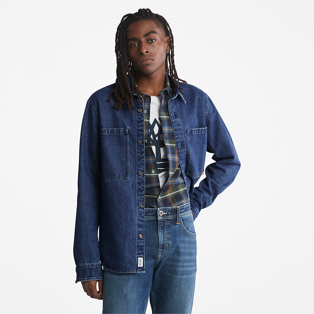 Timberland Mens Outdoor Heritage Denim EK+ Overshirt for Men in Indigo