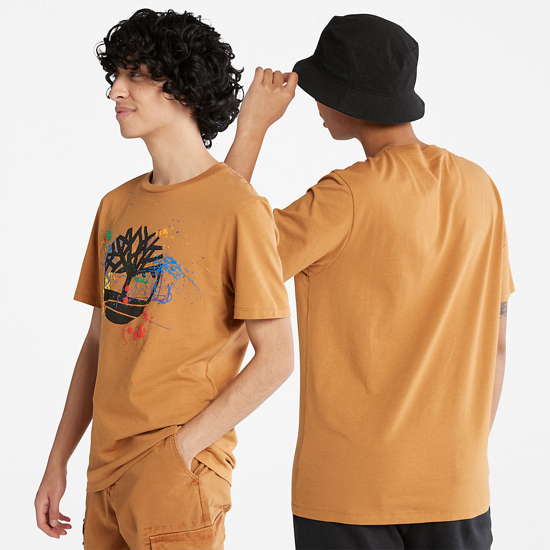 Timberland Mens Paint Pride T-Shirt in Dark Yellow