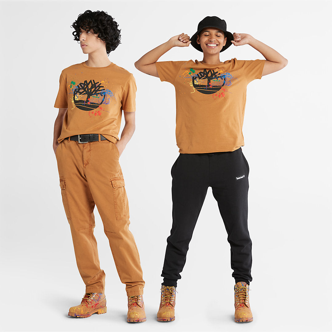 Timberland Mens Paint Pride T-Shirt in Dark Yellow