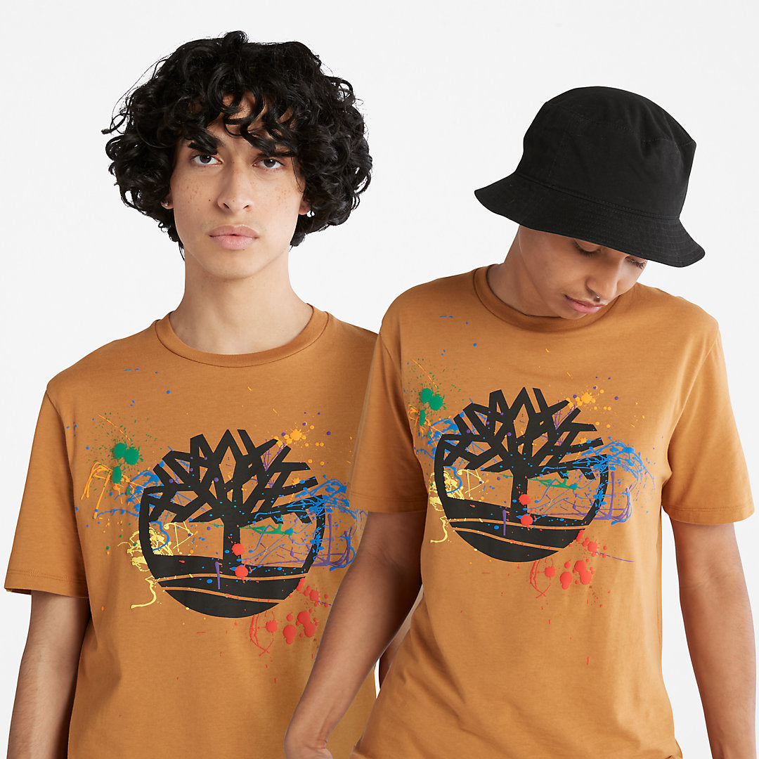 Timberland Mens Paint Pride T-Shirt in Dark Yellow