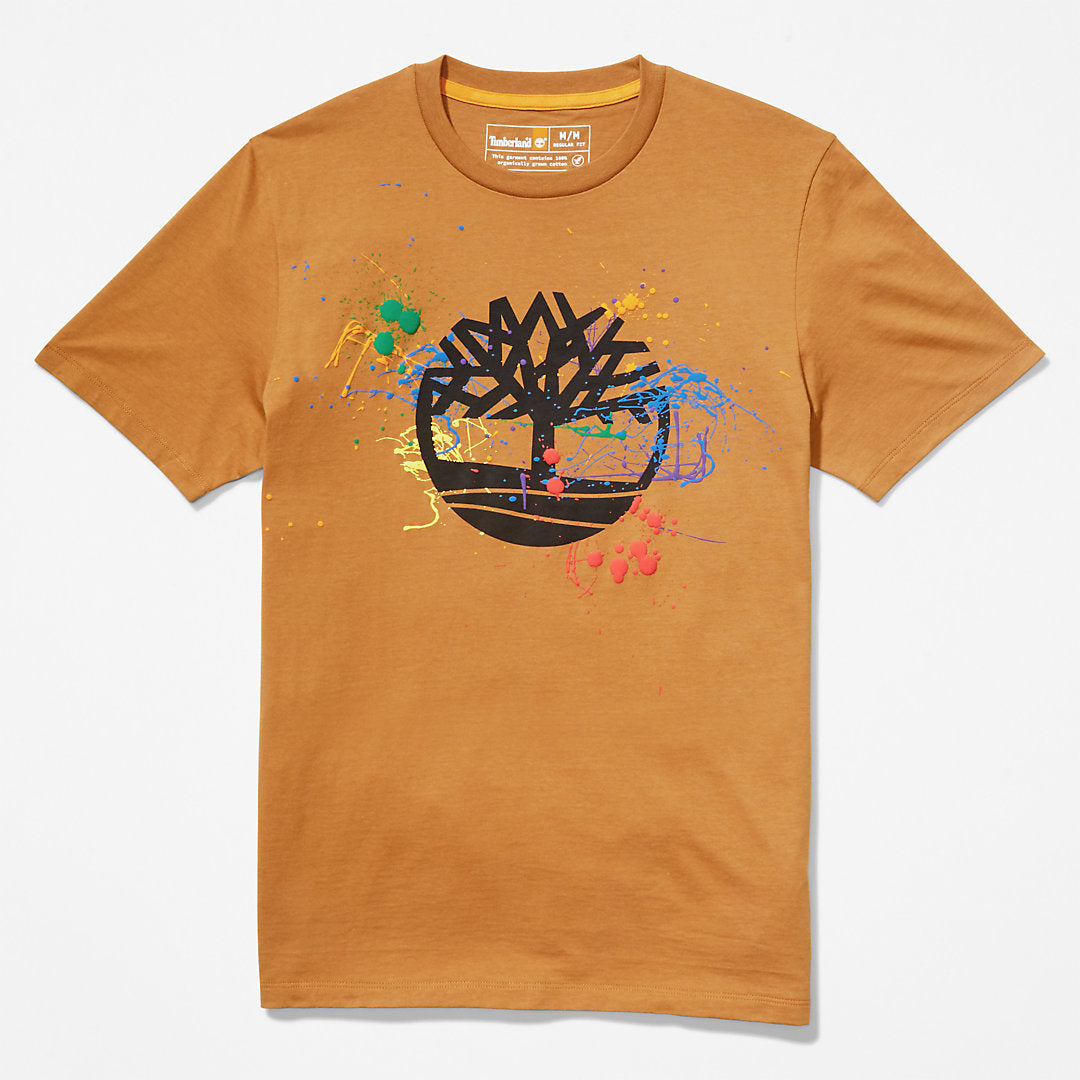 Timberland Mens Paint Pride T-Shirt in Dark Yellow