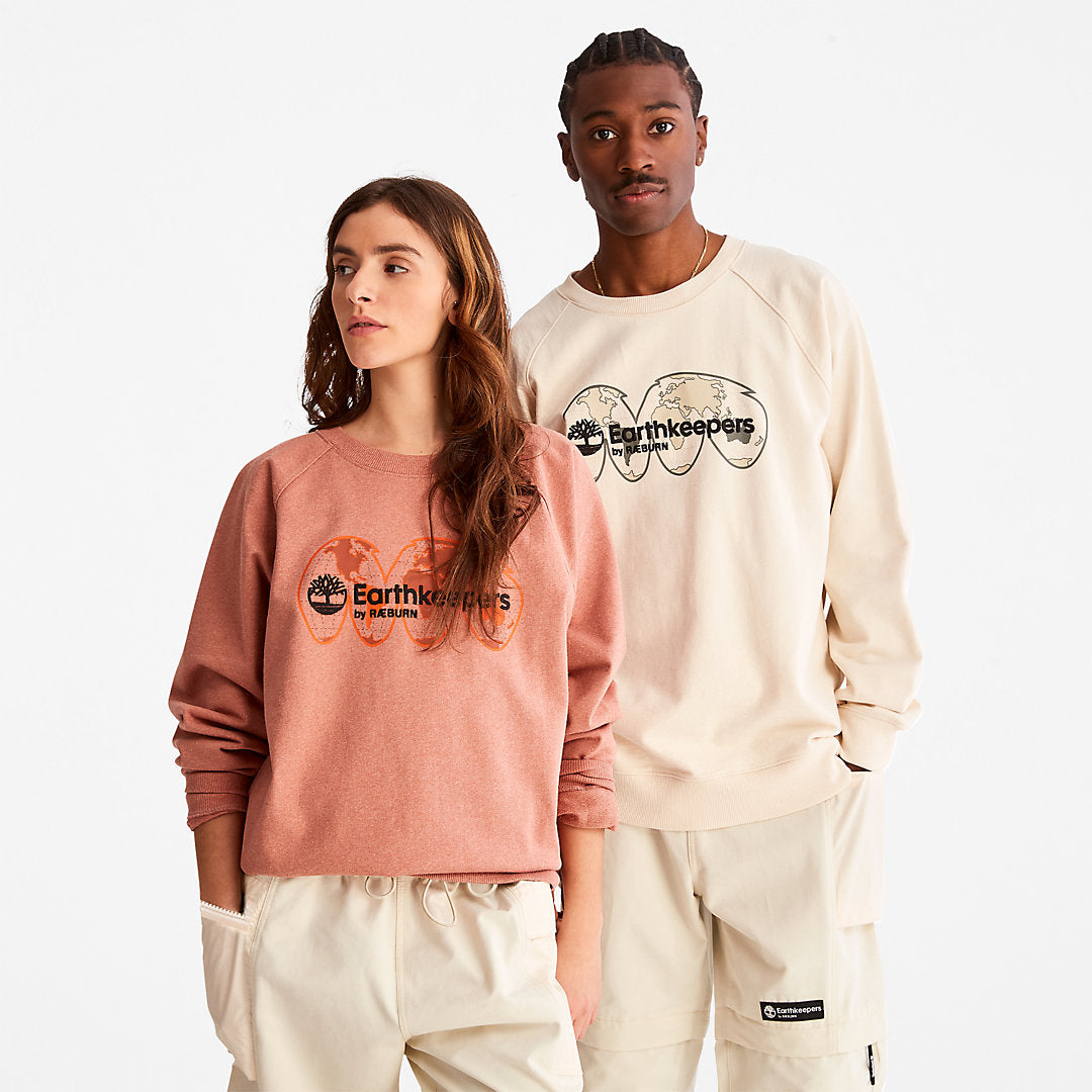 Timberland Mens Earthkeepers® by Raeburn Archive Globe Crewneck Sweatshirt in Orange