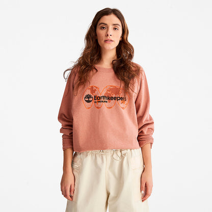Timberland Mens Earthkeepers® by Raeburn Archive Globe Crewneck Sweatshirt in Orange