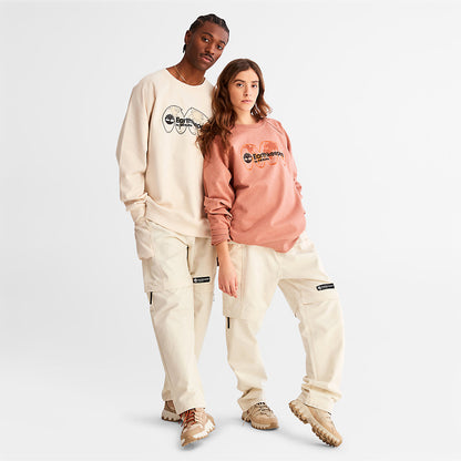 Timberland Mens Earthkeepers® by Raeburn Archive Globe Crewneck Sweatshirt in Orange