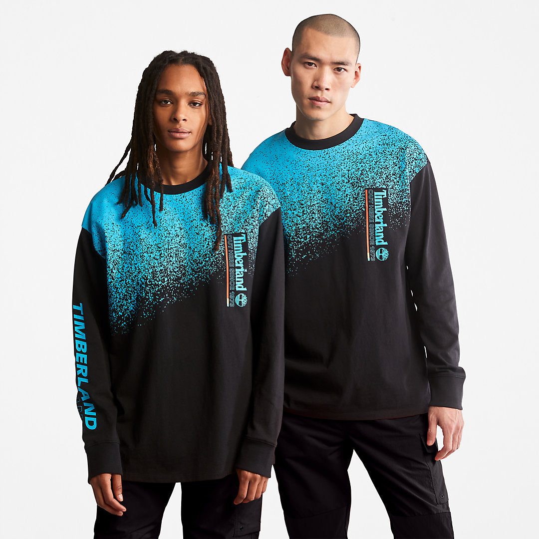 Timberland Mens Outdoor Archive Long-sleeved Graphic T-Shirt in Black