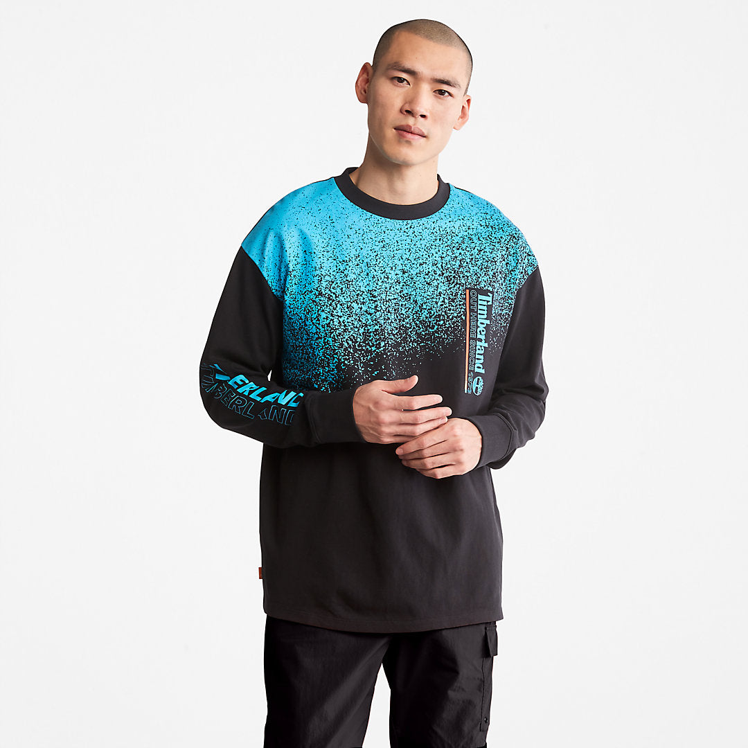 Timberland Mens Outdoor Archive Long-sleeved Graphic T-Shirt in Black