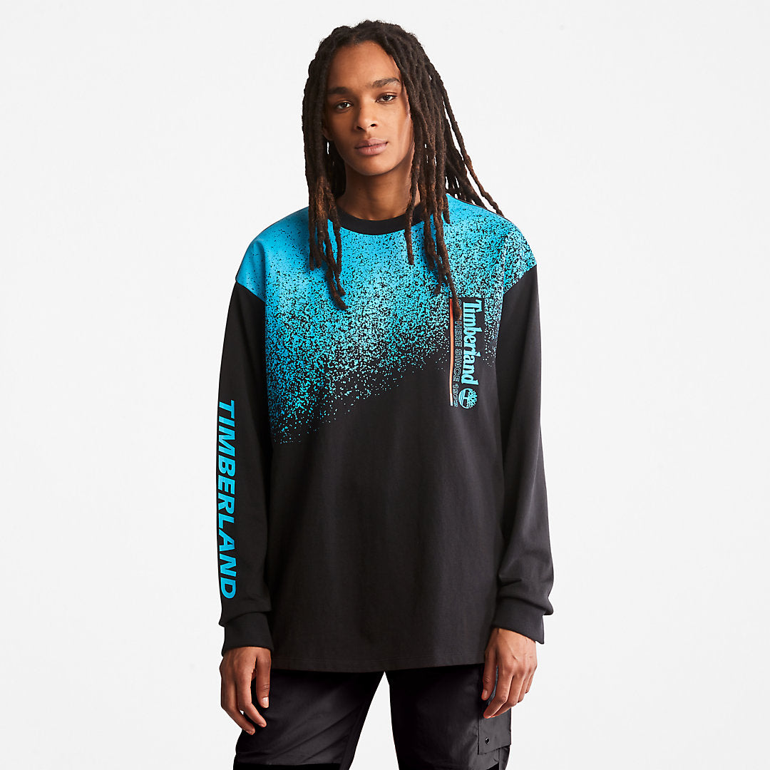 Timberland Mens Outdoor Archive Long-sleeved Graphic T-Shirt in Black